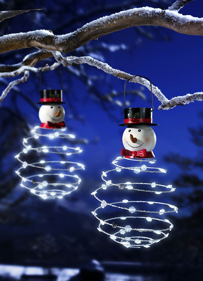 Solar-Hängeleuchte Schneemann 
