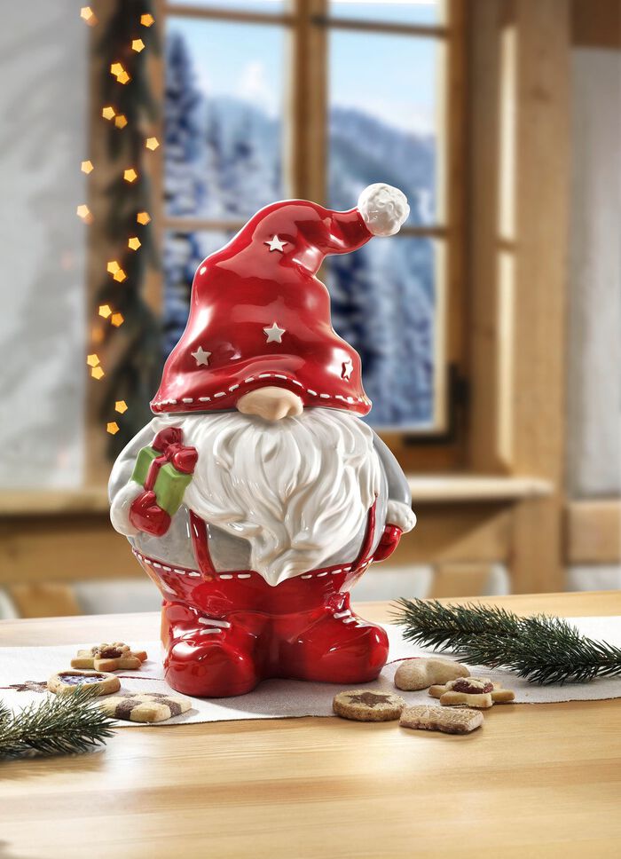 Geb&auml;ckdose Wichtel aus Keramik 