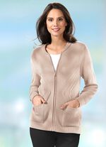 Strickjacke mit Strukturakzenten BEIGE