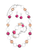 Schmuckset, 3-teilig, mit Kristallsteinen 