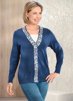 Pullover in sehr weicher Qualit&auml;t mit Modal JEANSBLAU-ECRU