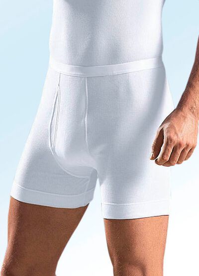 Schiesser Unterhose aus Doppelripp mit Eingriff, wei&szlig; 