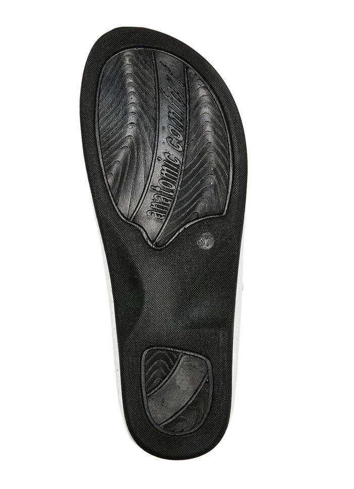 ELENA EDEN Pantolette aus teilweise perforiertem Nappaleder WEISS