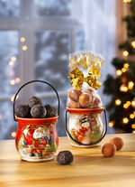 Porzellaneimerchen mit Henkel, 2er-Set