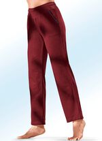 Hose mit Glanzgarn besticktem Zierband 