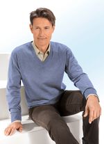 Kombistarker V-Pullover in 3 Farben BLAU