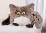 Niedliches Eulen-Deko-Kissen BEIGE