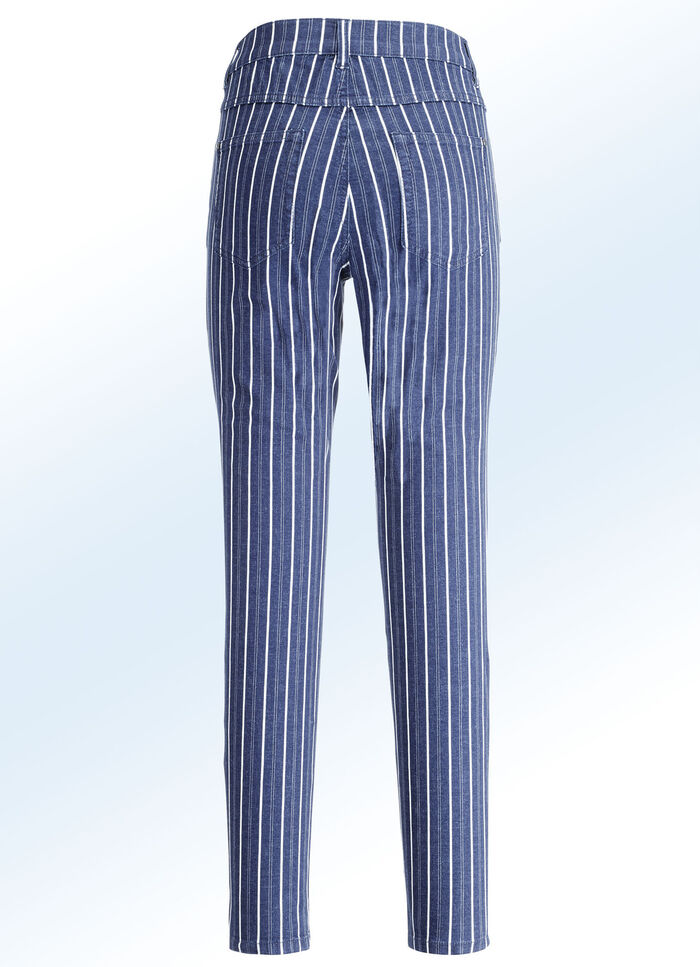 Jeans in aparter Streifendessinierung JEANSBLAU-ECRU