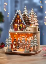 Beleuchtete Winterwaldszene mit Timerfunktion 