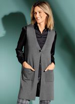 Strickweste mit dekorativem Verschluss GRAU MELIERT