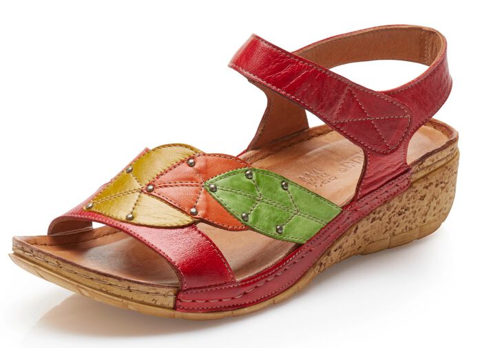 Gemini Sandale mit Ziernieten ROT-BUNT