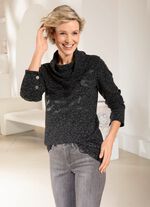 Rollkragenshirt mit Kontrastdruck 