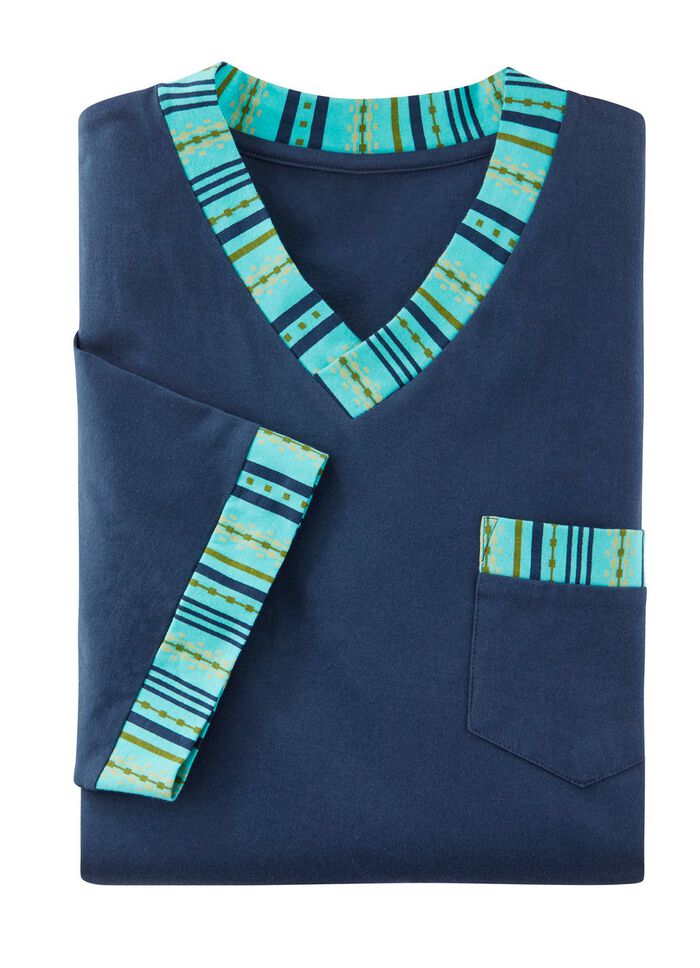 Zweierpack Nachthemden mit V-Ausschnitt und Brusttasche 