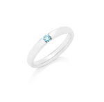 Feiner Damenring mit Brillant BLAU