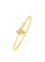 Eleganter Armreif mit Glücksbringer Ginkgoblatt 