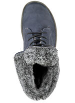 Waldl&auml;ufer Schn&uuml;r-Stiefelette mit kuscheligem Webpelzkragen JEANSBLAU