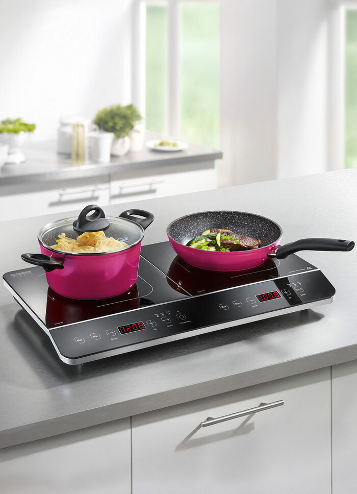 Induktions-Kochplatte von CASO SCHWARZ-SILBER