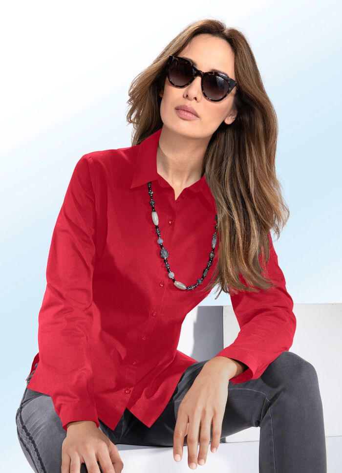 Bluse mit Hemdkragen ROT