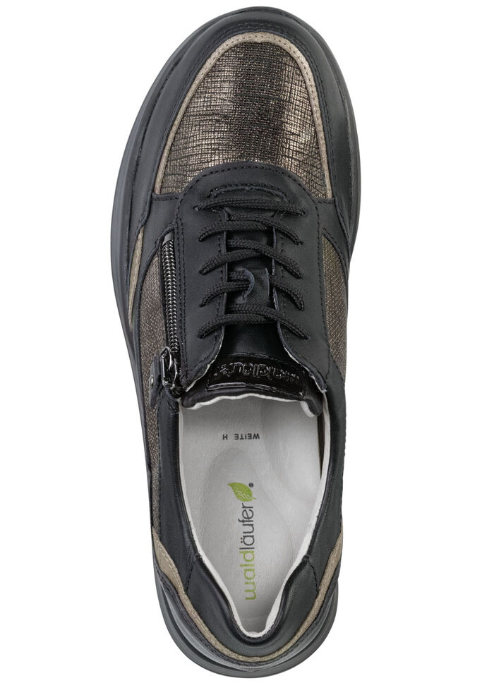Waldl&auml;ufer Sneaker mit schimmernd gepr&auml;gten Eins&auml;tzen SCHWARZ-BRONZE