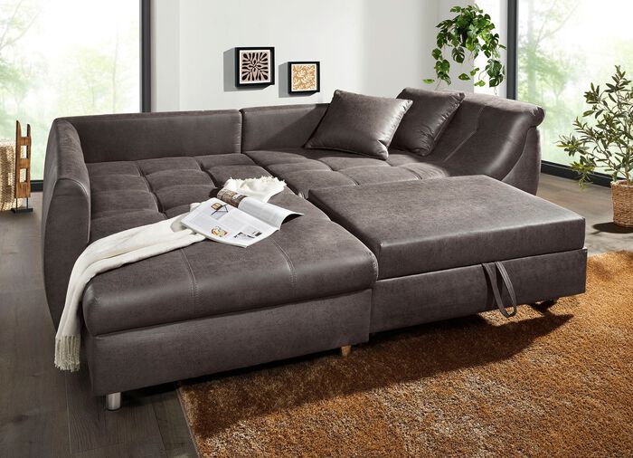 Polsterecke mit Bettfunktion ANTHRAZIT