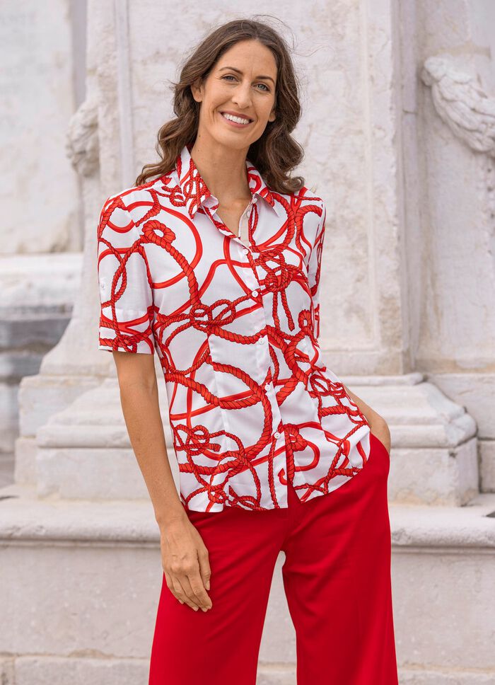 Bluse mit Hemdkragen 