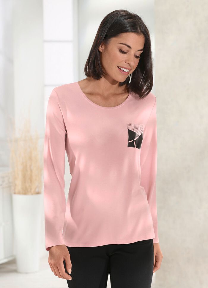 Ansprechendes Shirt mit Applikation in 2 Farben ROS&Eacute;