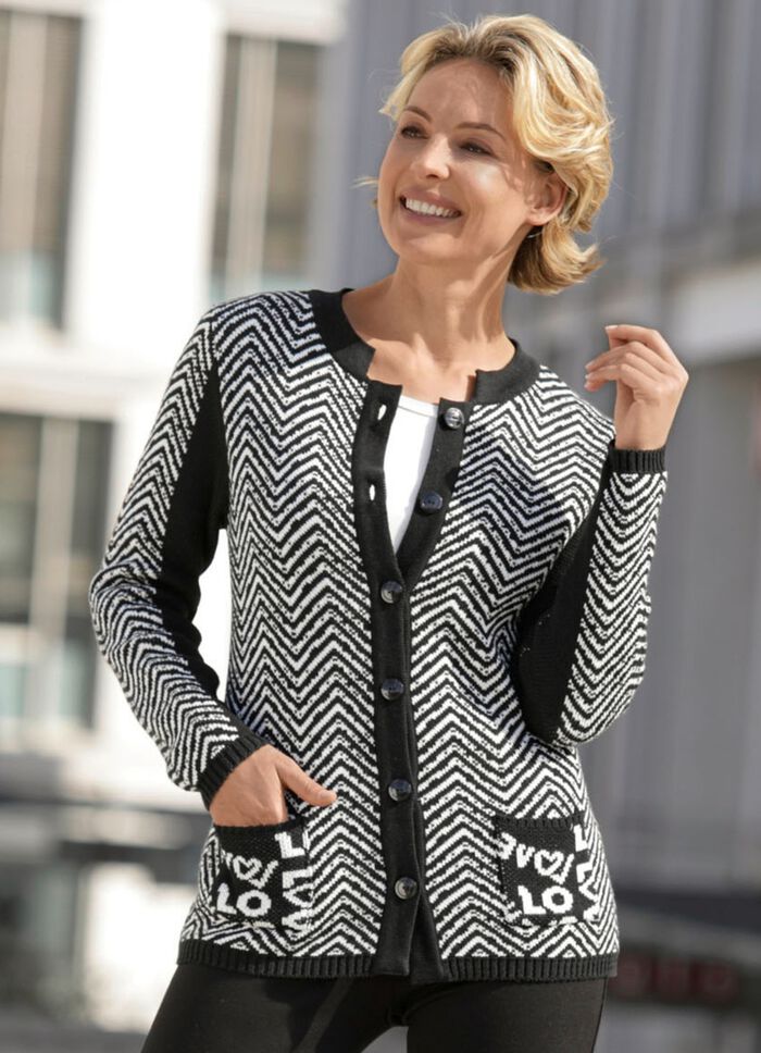 Strickjacke in Jacquard-Dessin 