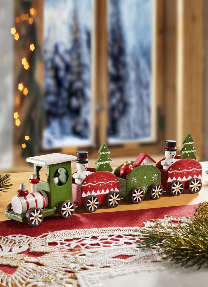 Bemalte Holzeisenbahn 