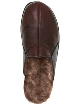 Gef&uuml;tterte Herren-Hausschuhe, mit Lammfell 