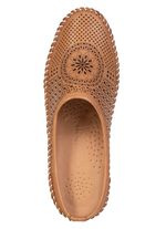 Gemini, sommerlicher Damen-Sabot, Weite G, mit herausnehmbarem Fu&szlig;bett COGNAC