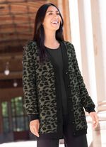 Strickjacke mit hochwertigem haarigem Effektgarn 