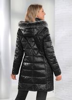 Kurzmantel mit L&auml;ngssteppung seitlich SCHWARZ