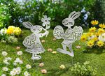 Gartenstecker "Hasenpaar", 2er-Set 