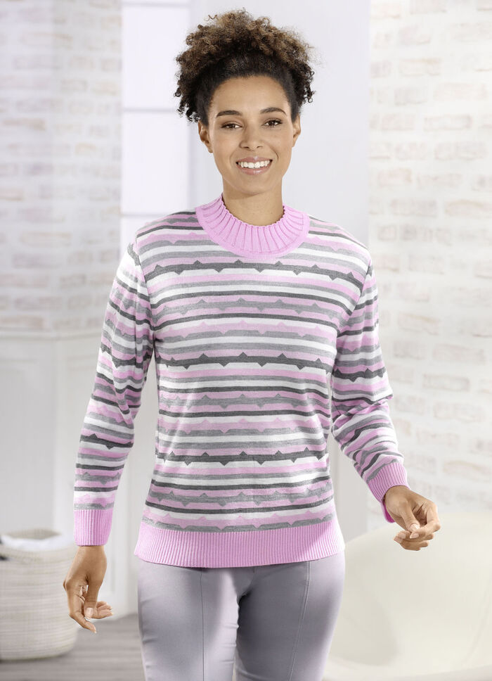 Pullover in Feinstrick ROSÉ-GRAU-ECRU
