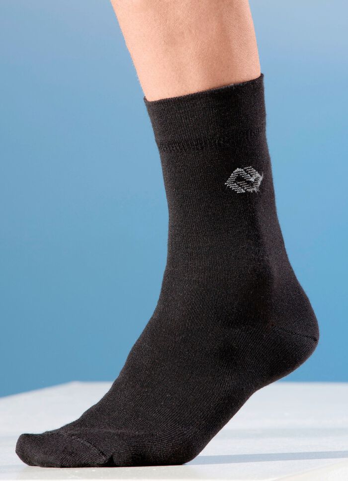 F&uuml;nferpack Socken, Schaft und Bund extra weit, mit Wolle 