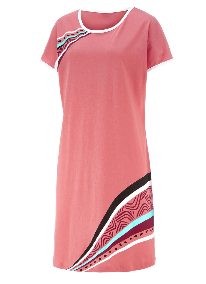 Zweierpack Nachthemden, k&uuml;rzer geschnitten aus Baumwolle 1X T&Uuml;RKIS, 1X KORALLE