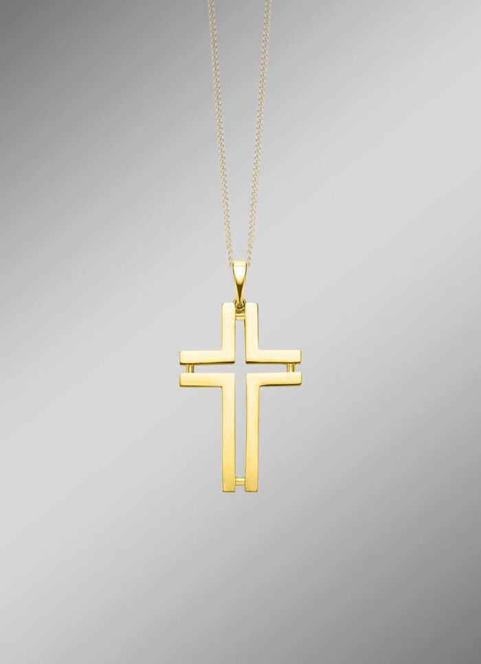 Durchbrochener Kreuz-Anh&auml;nger aus Gold 