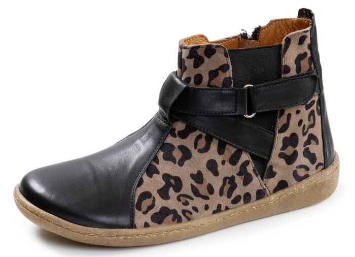 Gemini, trendige Damen-Barfußschuhe, Weite G, mit herausnehmbarem Fußbett SCHWARZ-TAUPE