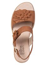 ELENA EDEN, leichte Damen-Sandaletten, Weite G, mit Klettverschluss COGNAC