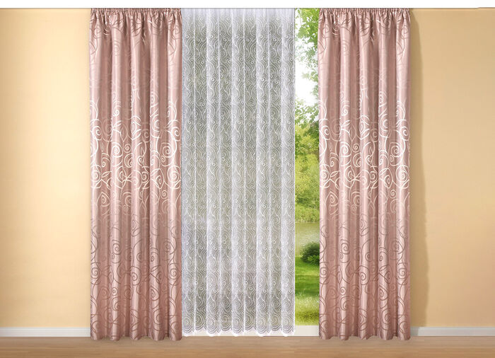 Jacquard-Store mit gebogten Abschl&uuml;ssen 