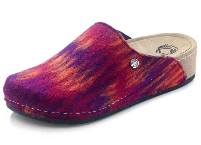 Mubb Pantoffel aus Wollfilz ROT-BUNT