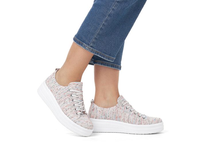 Remonte Sneaker aus effektvoll strukturiertem Textilmaterial WEISS-MULTICOLOR