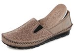 Gemini Mokassin-Slipper mit Zierpr&auml;gung TAUPE