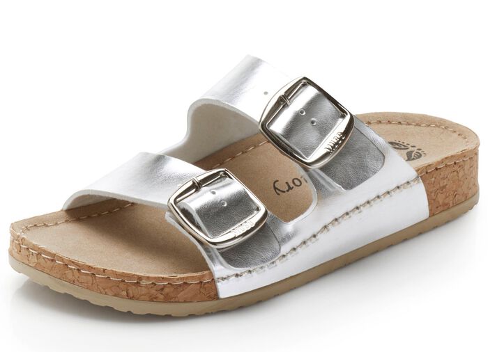 Mubb Pantolette aus weichem Metallicsynthetik SILBER