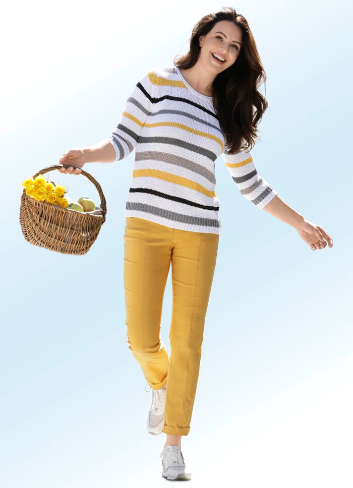 Pullover aus B&auml;ndchengarn 