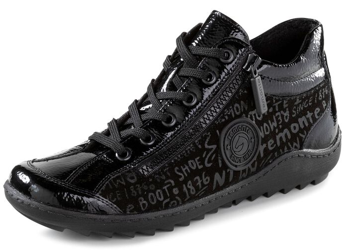 Remonte Schn&uuml;r-Bootie aus Crashlack 