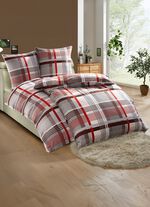 Microfaser Bettw&auml;sche-Garnitur mit Rei&szlig;verschluss ROT