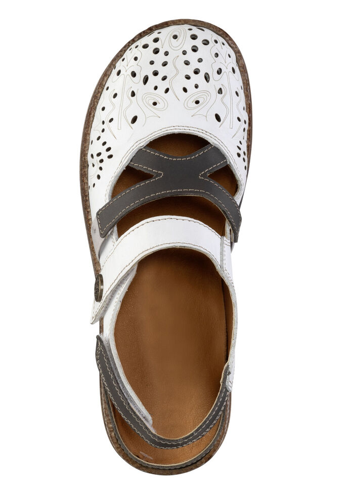 ELENA EDEN Slipper aus teilweise geprägtem Nappaleder WEISS-GRAU