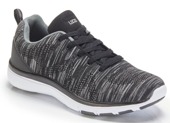 Sneaker in luftigem und effekvollem Dessin SCHWARZ-GRAU