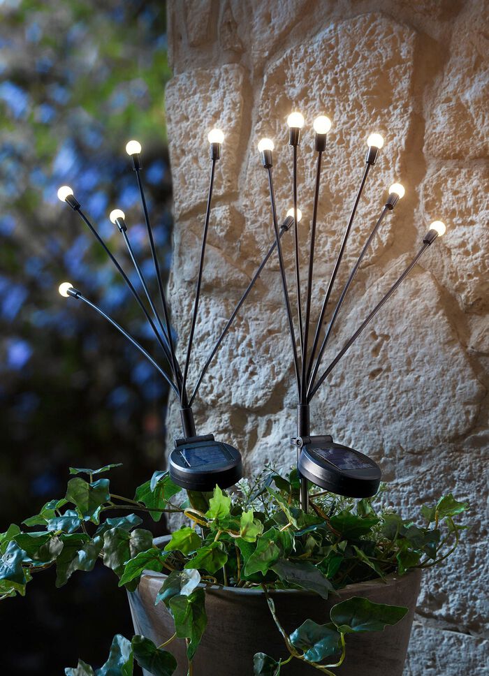 Solarstecker Gl&uuml;hw&uuml;rmchen, 2er-Set 